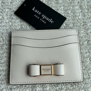 Kate Spade Morgan Cream Card Holder with Bow NEW